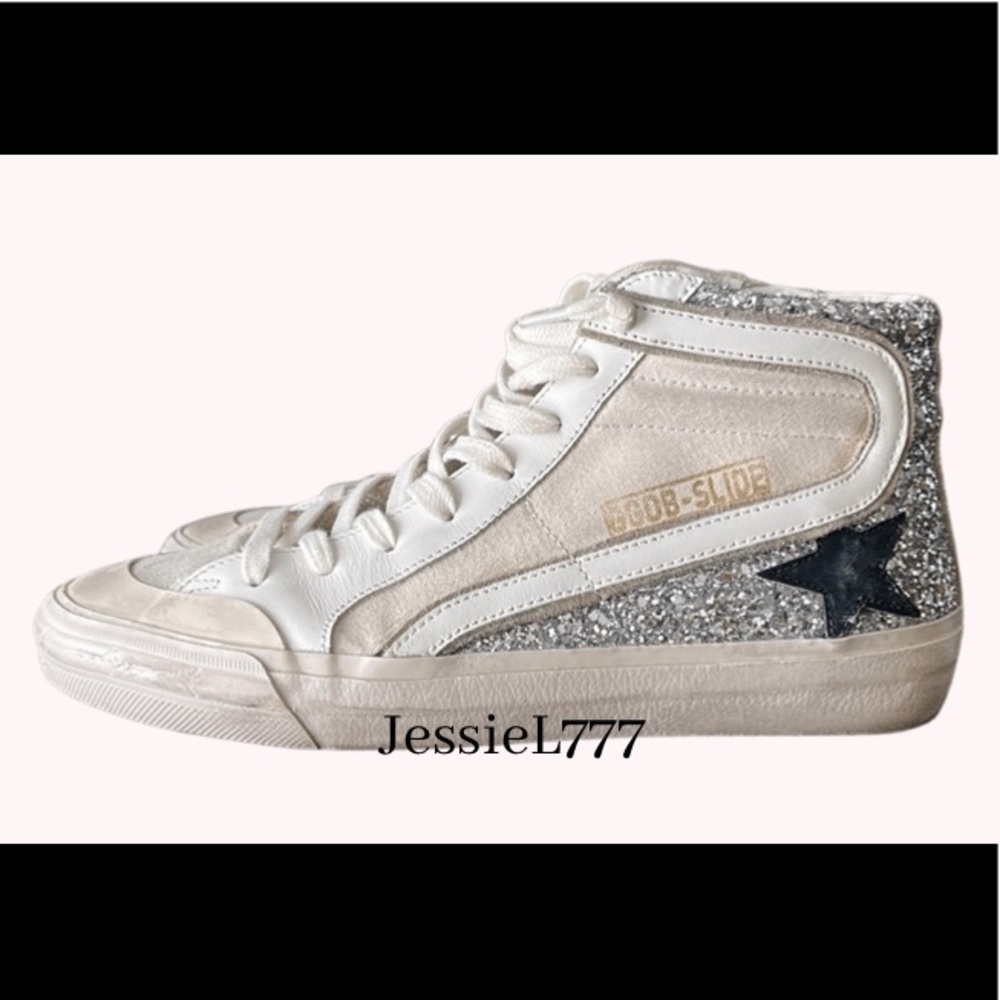 Golden Goose Glitter Slides Sneakers size 38 womens 8